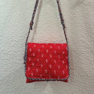 Red Floral Vera Bradley Baird Hipster Crossbody Purse